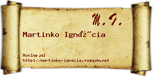 Martinko Ignácia névjegykártya